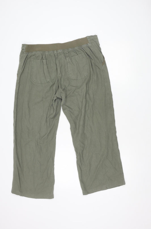 TRU Women's Green Wide-Leg Trousers, Size 16