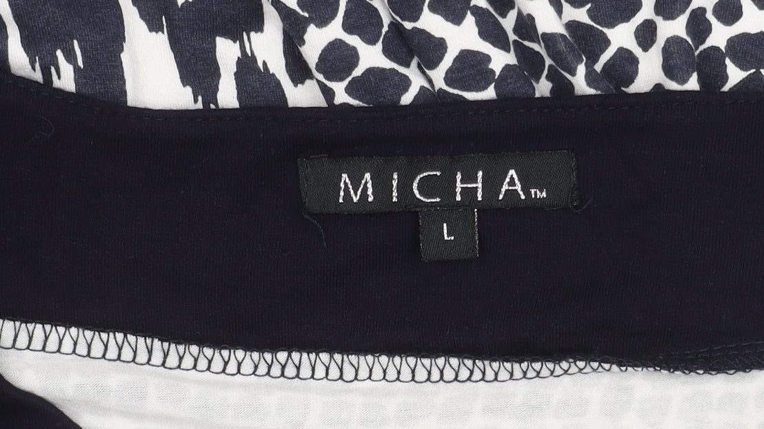 Micha Women's Blue Animal Print Tunic, Size L
