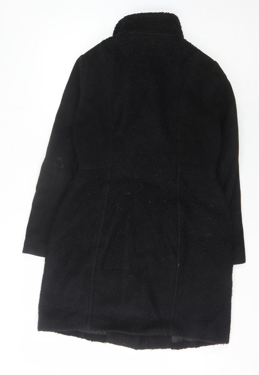 H&M Women's Black Long Overcoat Size 10