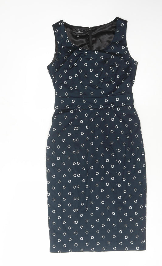 Laura Ashley Women's Navy Sleeveless Dress UK 8