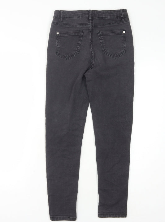 Lipsy Girls Black Skinny Jeans, 12 Years, Ripped Distressed
