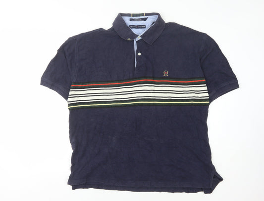Tommy Hilfiger Men's Blue XL Striped Polo Shirt