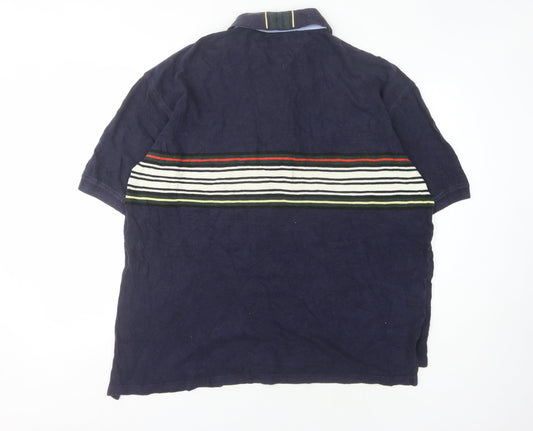 Tommy Hilfiger Men's Blue XL Striped Polo Shirt