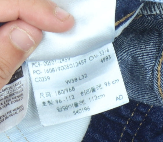 Levi's 501 Men's Blue Straight Jeans Size 38 Button Fly