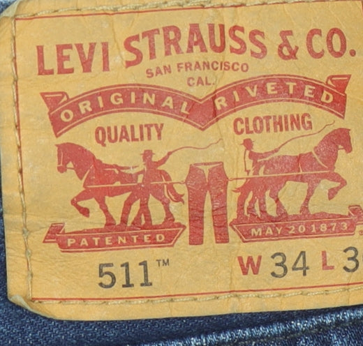 Levi Strauss Men's Blue Denim Shorts Size 34 - Casual Style