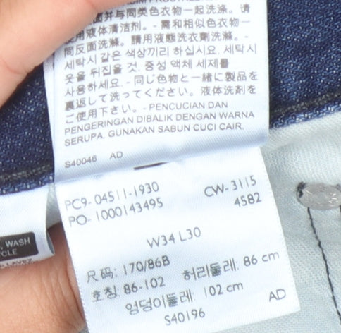 Levi Strauss Men's Blue Denim Shorts Size 34 - Casual Style