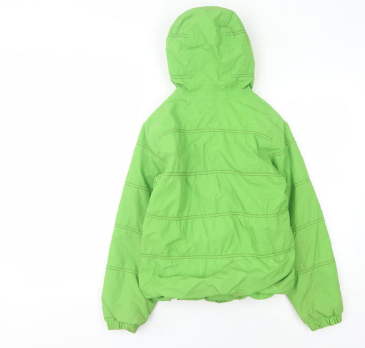 Quechua Boys Green Hooded Puffer Jacket Size 10-11 Years