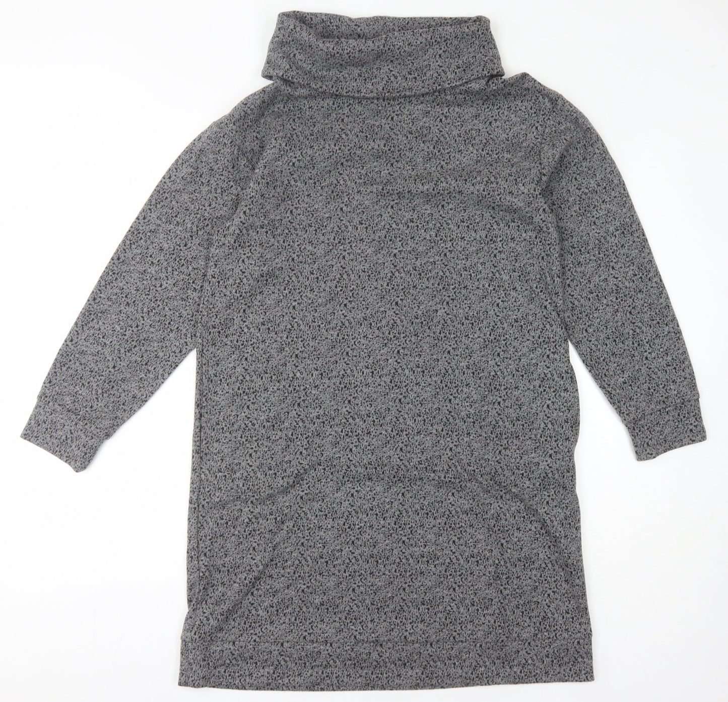 White Stuff Women's Grey Cowl Neck Shift Dress Size 12