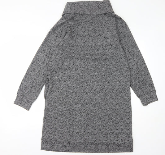 White Stuff Women's Grey Cowl Neck Shift Dress Size 12