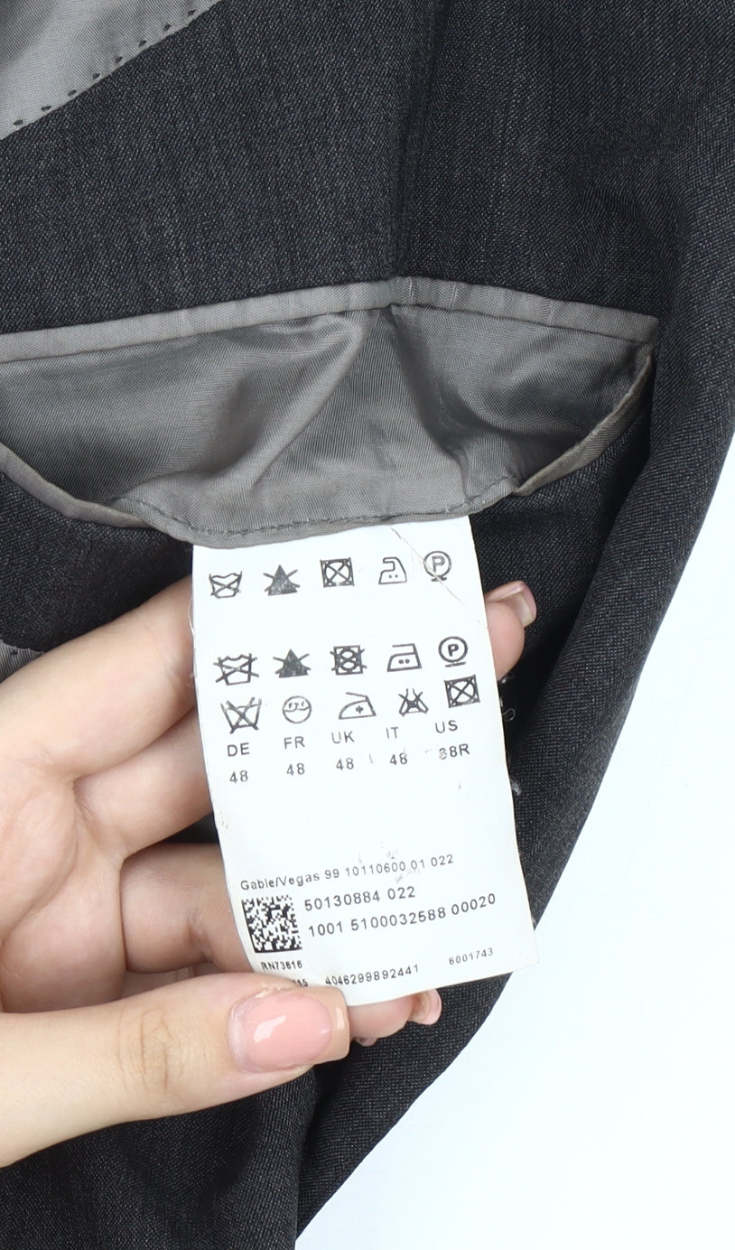 Hugo Boss Grey Wool Blazer Jacket Men's Size 46