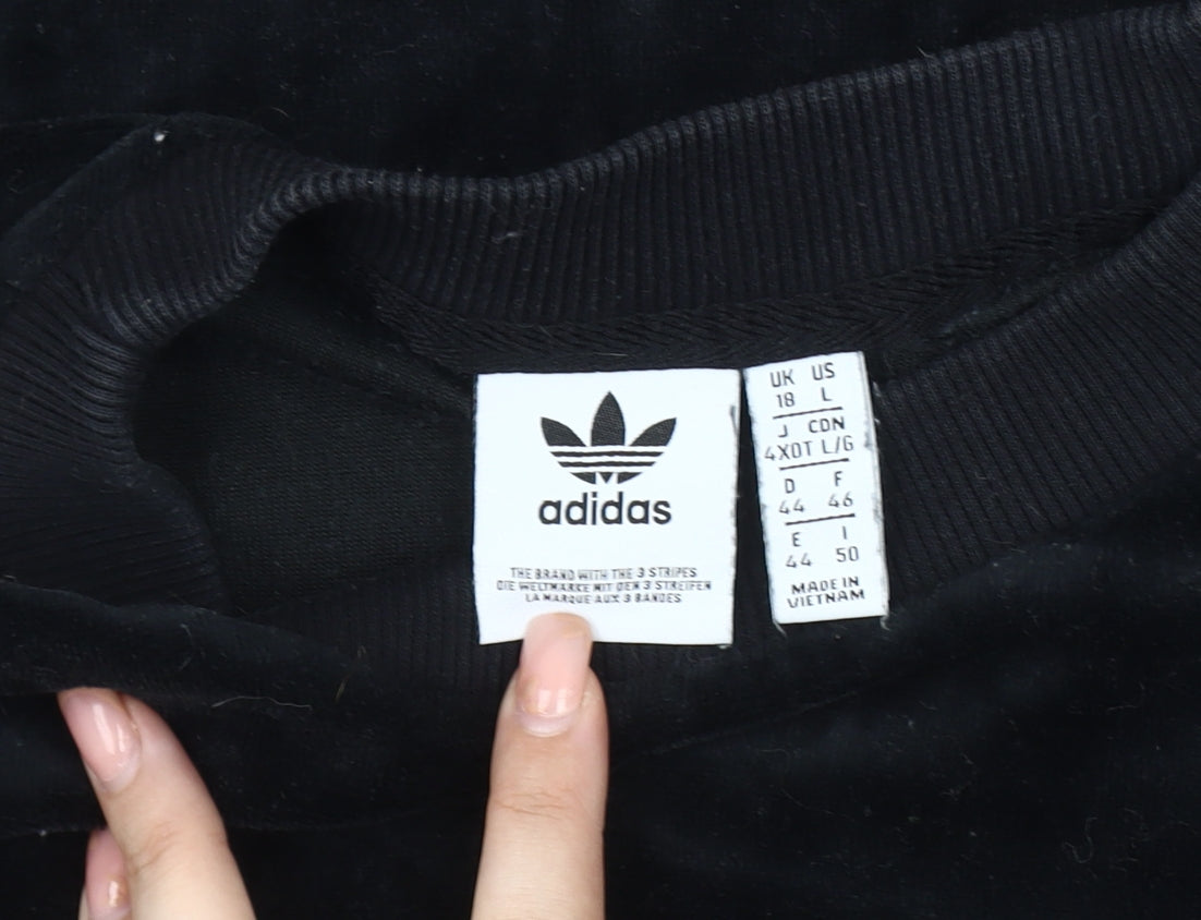 Adidas Unisex Black Velour Jersey T-Shirt L
