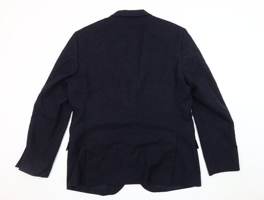 Marks and Spencer Men's Blue Wool Blend Blazer 46 Long