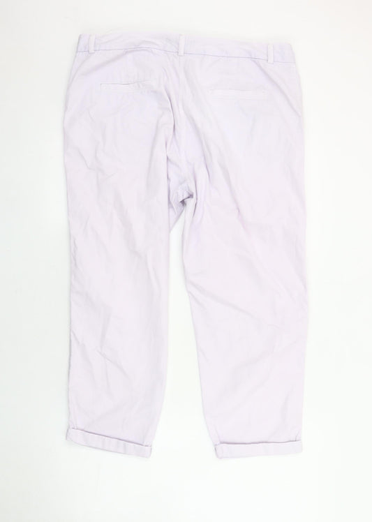 Marks and Spencer Women's Ivory Chino Trousers Size 16