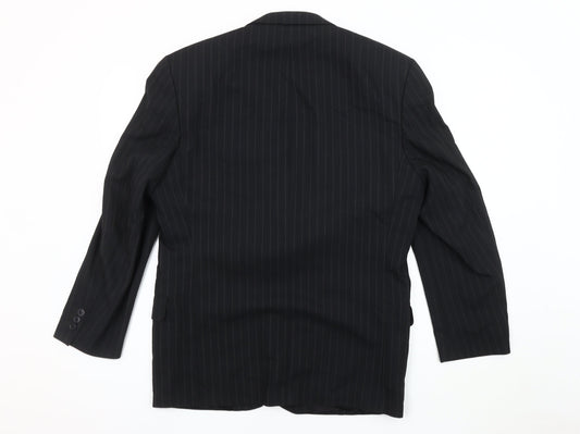 Next Men's Black Striped Suit Jacket Size 38S