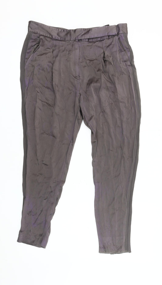 AllSaints Women's Grey Trousers Size 12, Elegant