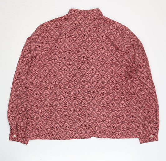 Eastex Women's Pink Geometric Long Sleeve Blouse Size 16