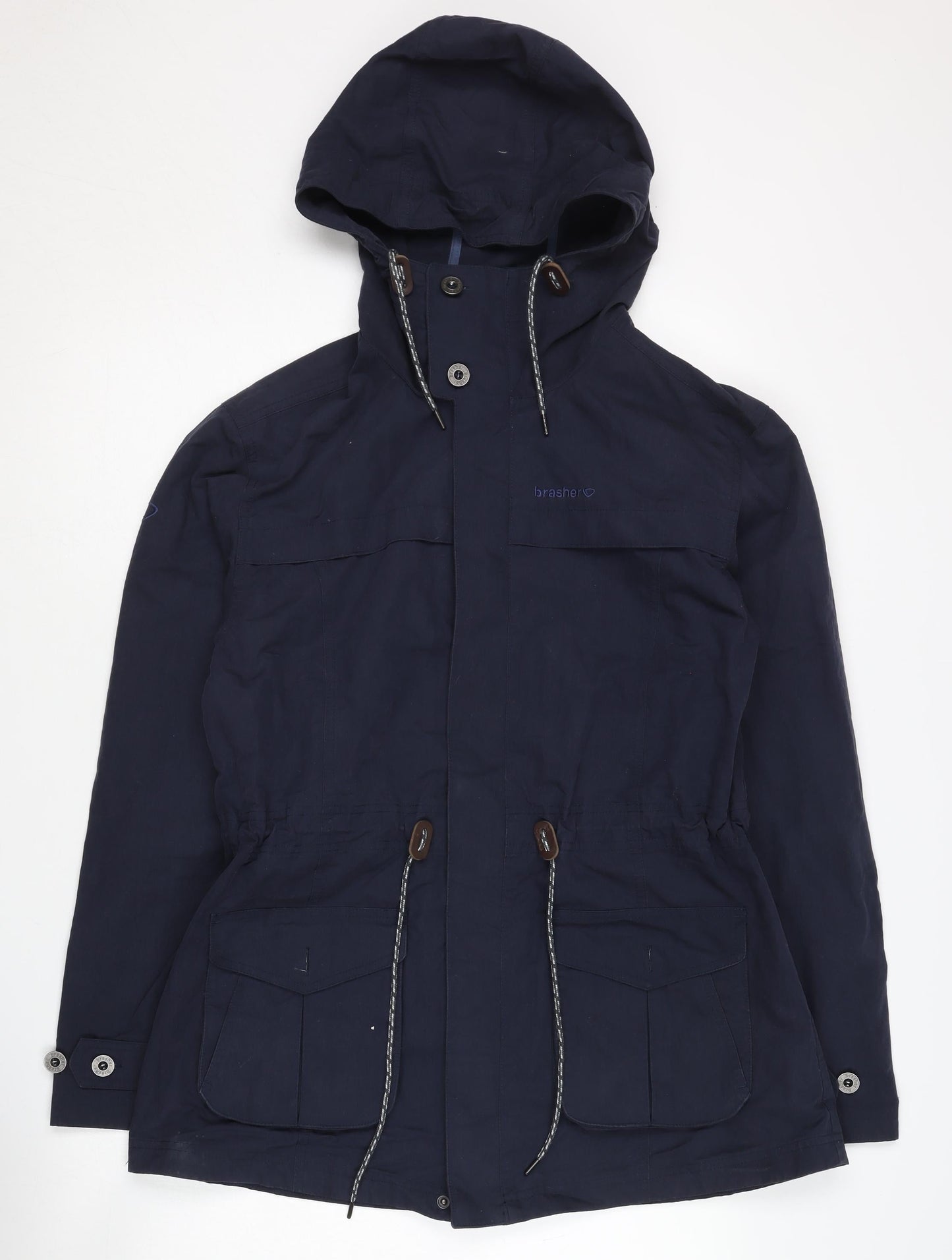 Brasher Women's Blue Parka Jacket Size 14