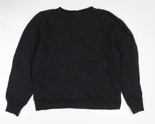 Champion Black Logo Pullover Sweatshirt S Unisex