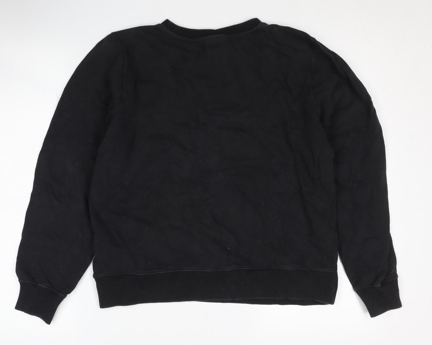 Champion Black Logo Pullover Sweatshirt S Unisex