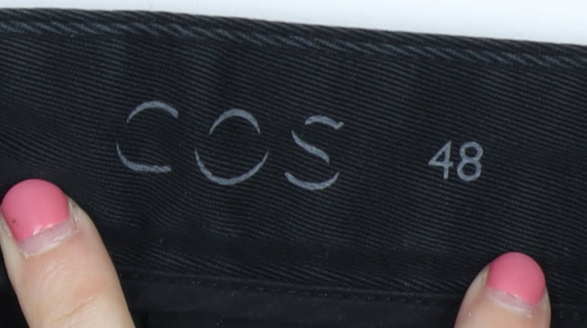 COS Men's Black Straight Trousers Cotton