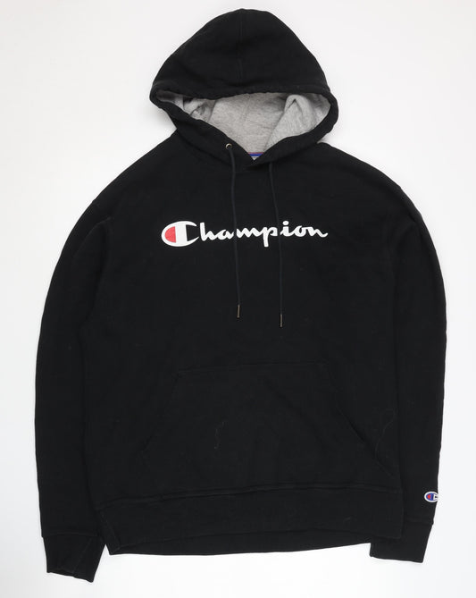Champion Men's Black Pullover Hoodie, Size L