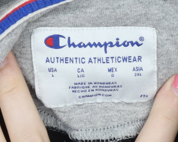 Champion Men's Black Pullover Hoodie, Size L