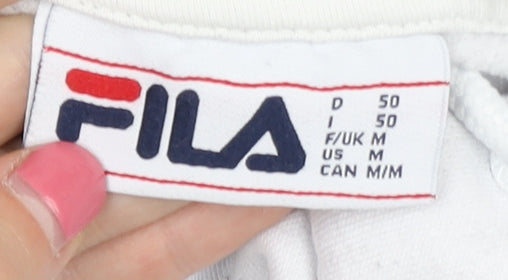 Fila Men's White Pull-over Hoodie - Medium