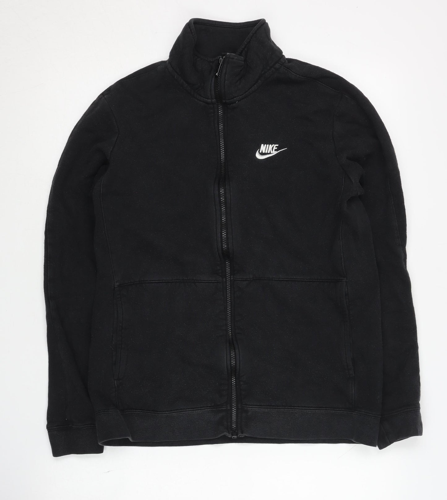 Nike Men's Black Basic Jacket S, Casual Full Zip Stand-Up