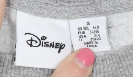 Disney Women's Grey S Pullover Crew Neck Sweatshirt