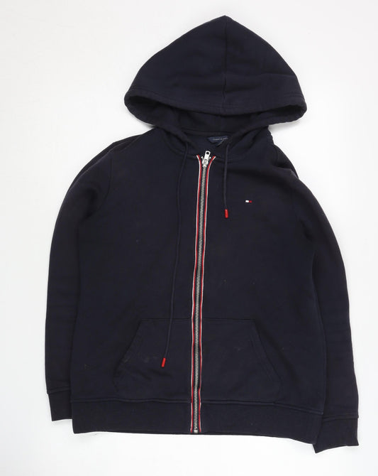 Tommy Hilfiger Women's Black Full Zip Hoodie, S, Casual