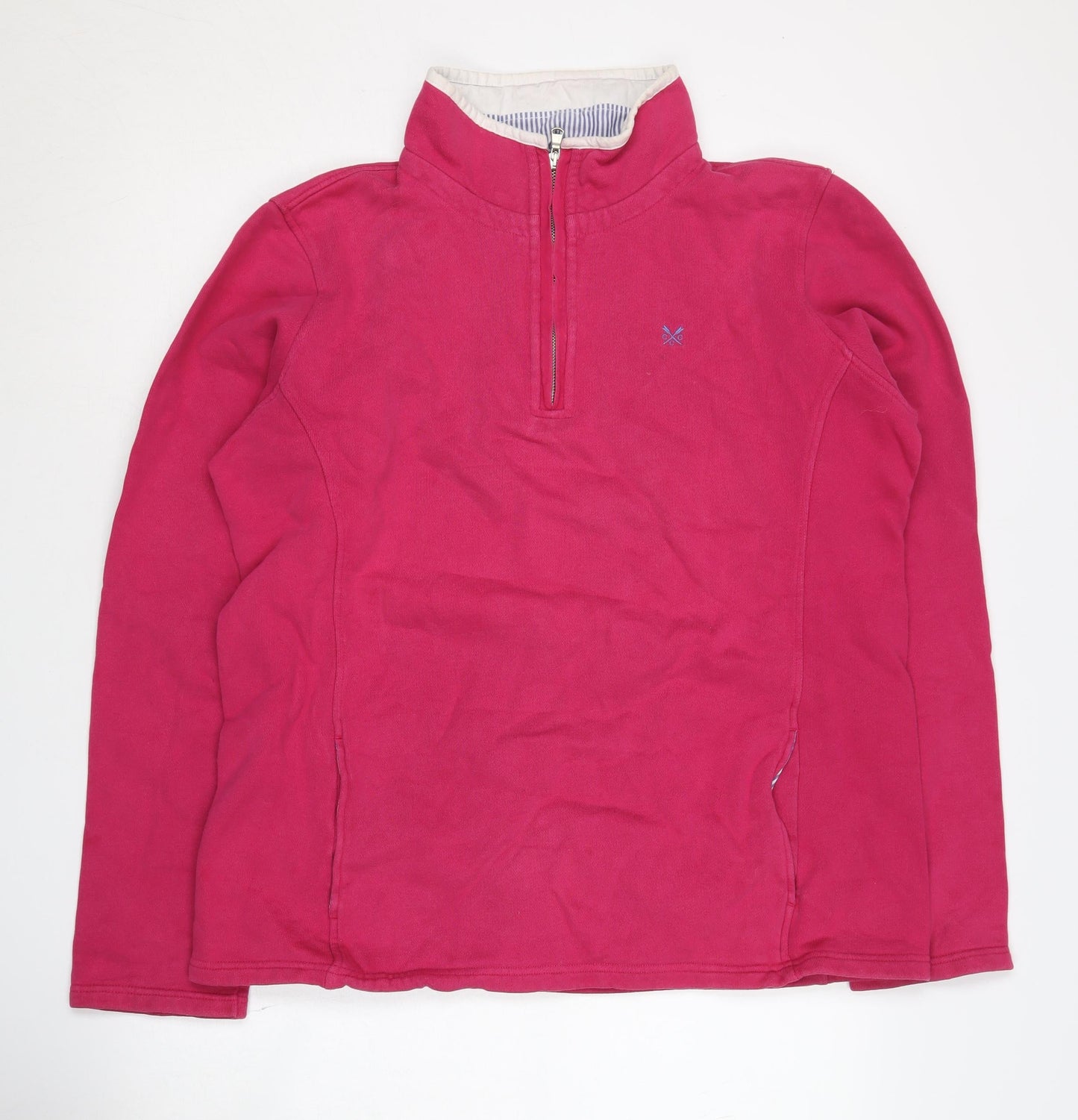 Crew Clothing Co. Women's Pink Sweatshirt, Size 14, 1/4 Zip