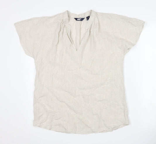 Lands' End Women's Beige Linen Blouse Size S