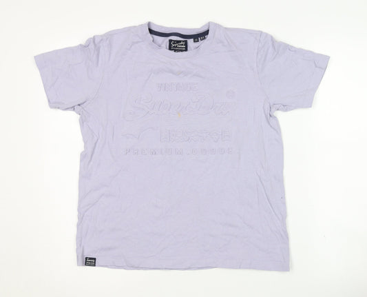 Superdry Unisex Purple T-Shirt Size 10 Regular Fit