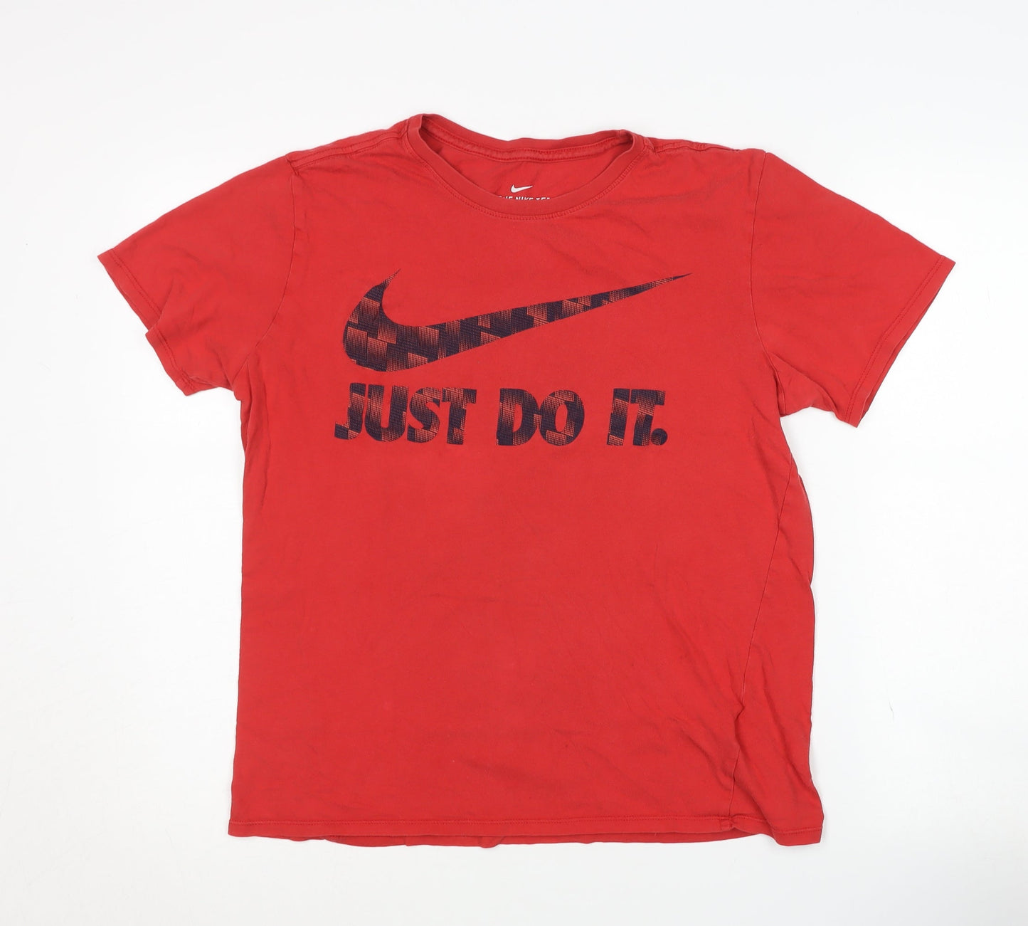 Nike Men's Red Graphic T-Shirt M Logo Crew Neck