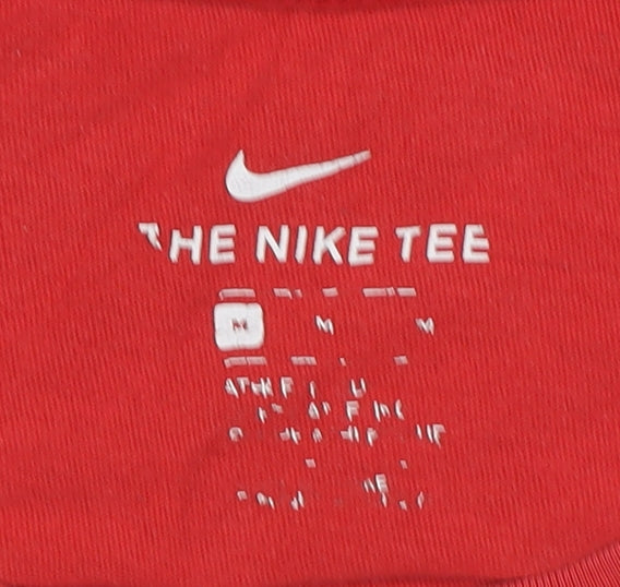 Nike Men's Red Graphic T-Shirt M Logo Crew Neck