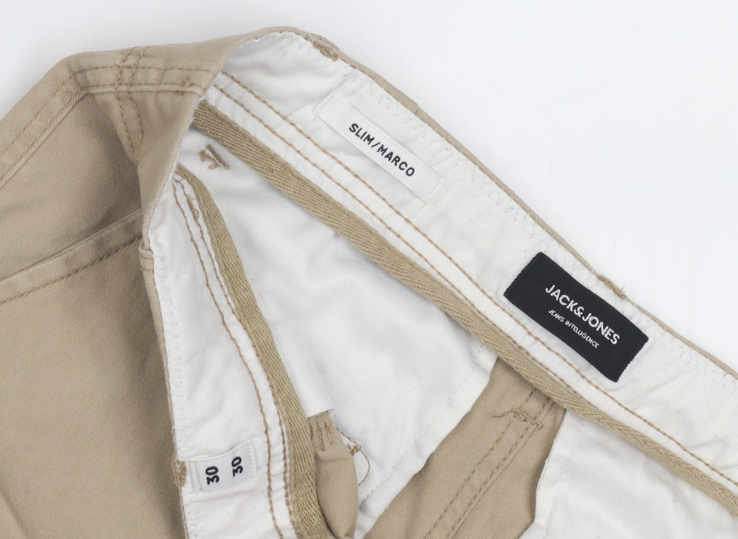 Jack & Jones Men's Beige Cargo Trousers Size 30