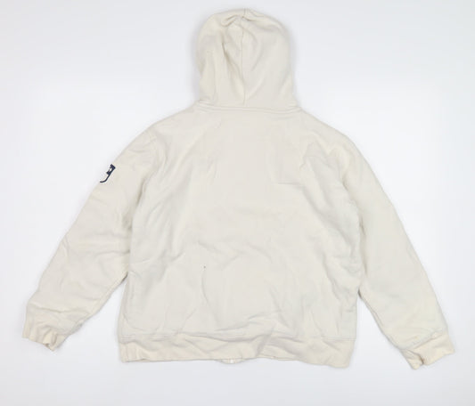 Jasper Conran Boys White Hoodie 13-14 Yrs Logo Full Zip Hooded
