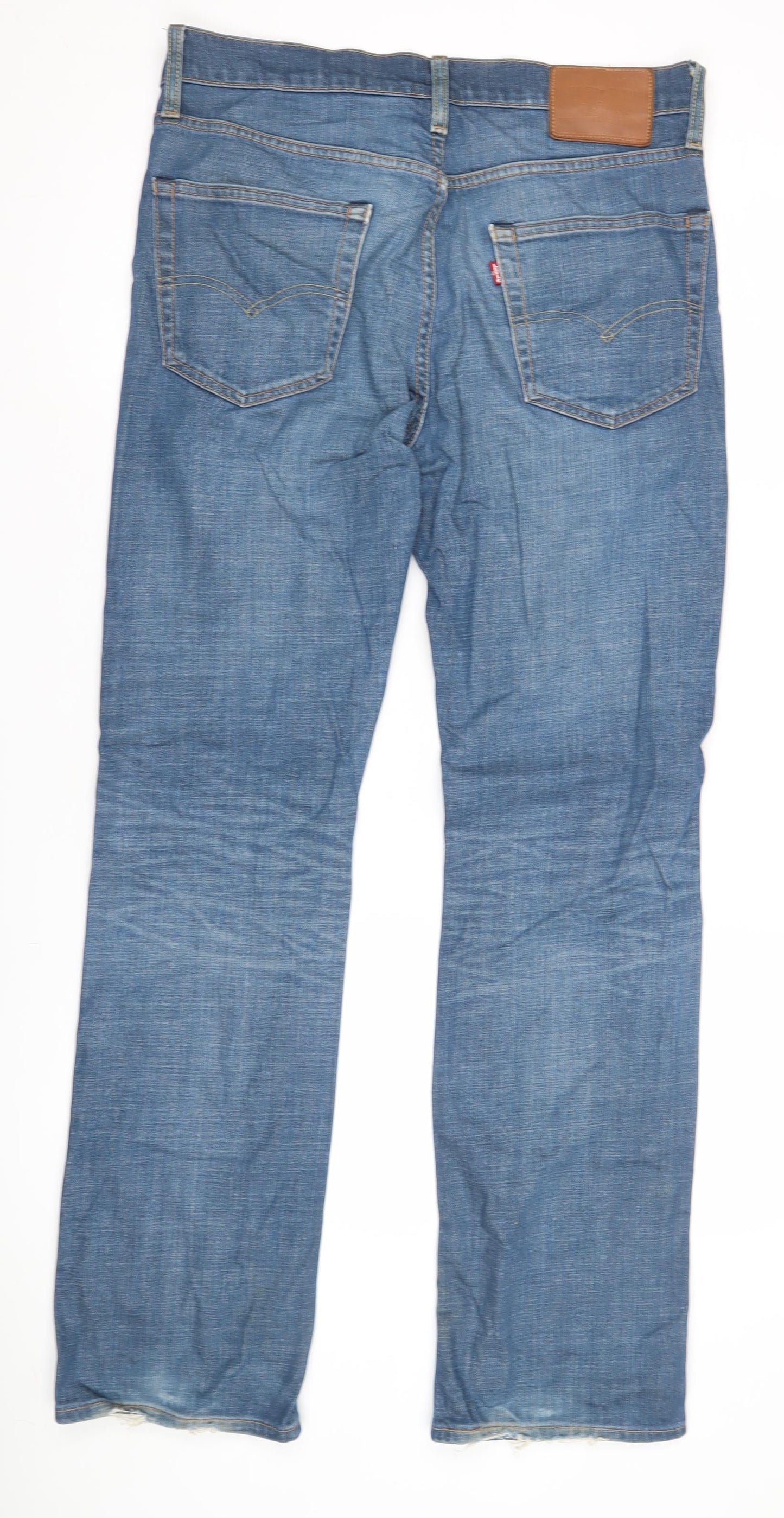 Levi's Men's Blue Straight-Leg Distressed Jeans Size 32