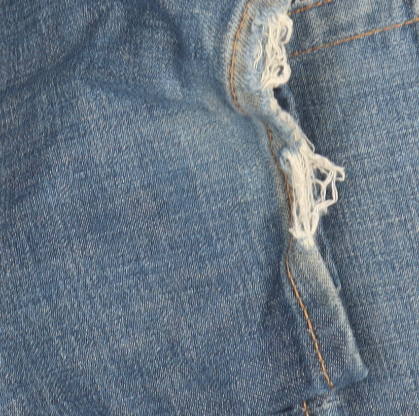 Levi's Men's Blue Straight-Leg Distressed Jeans Size 32