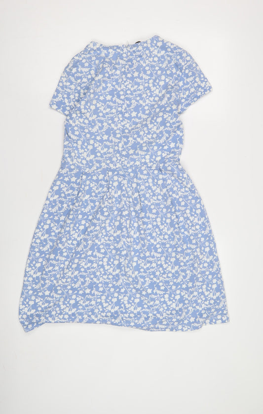 Hobbs Women Blue Floral A-Line Dress Size 10
