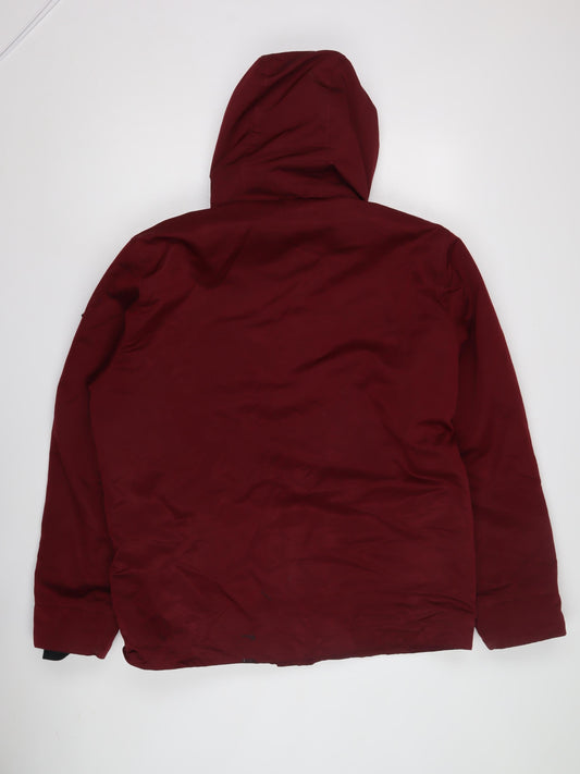 Hollister Men's XL Red Parka Jacket - Hooded, Casual