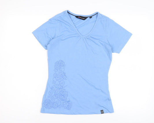 Berghaus Women's Blue V-Neck T-Shirt Size 8