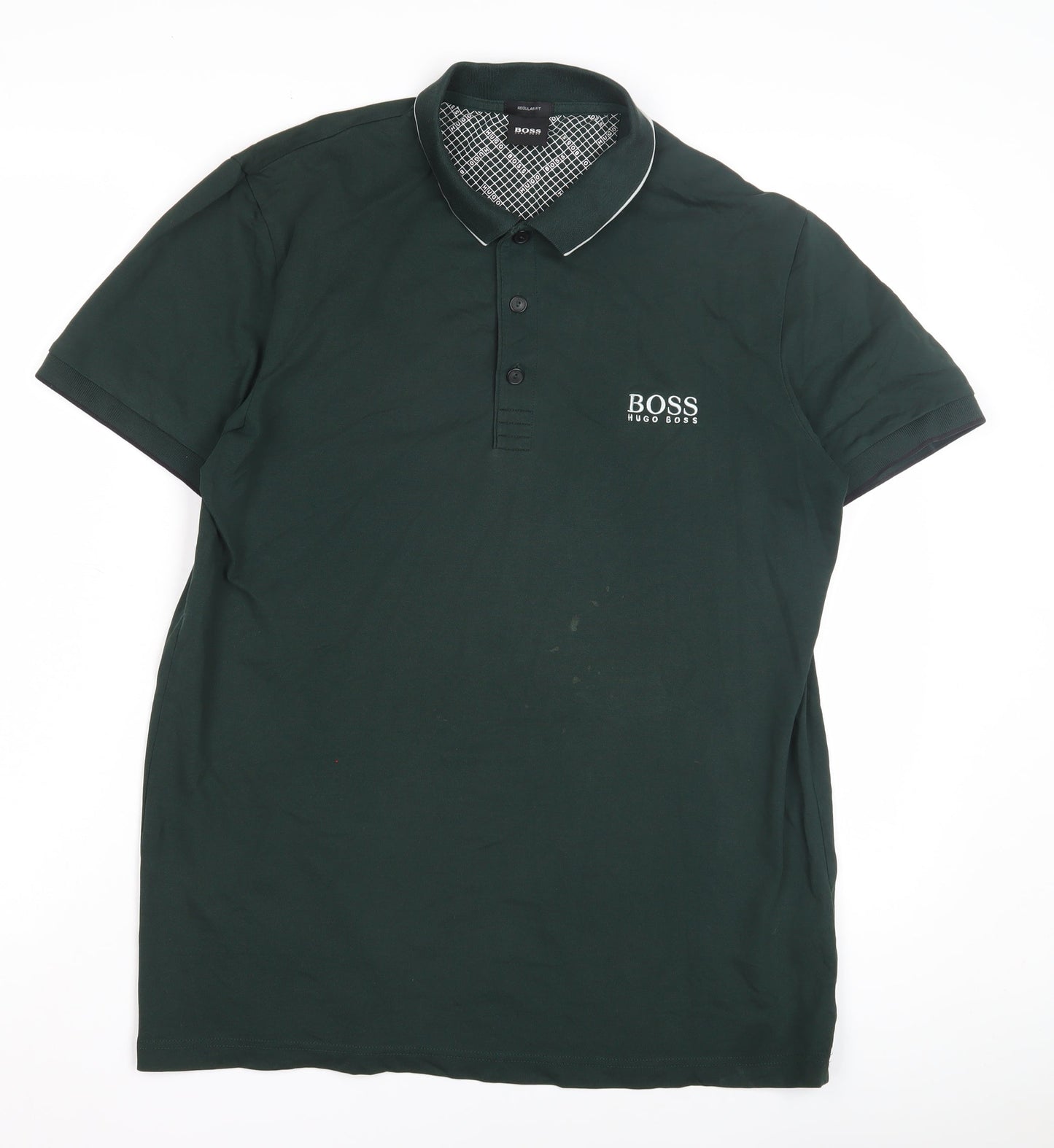 BOSS Men's Green Polo Shirt L Regular Fit