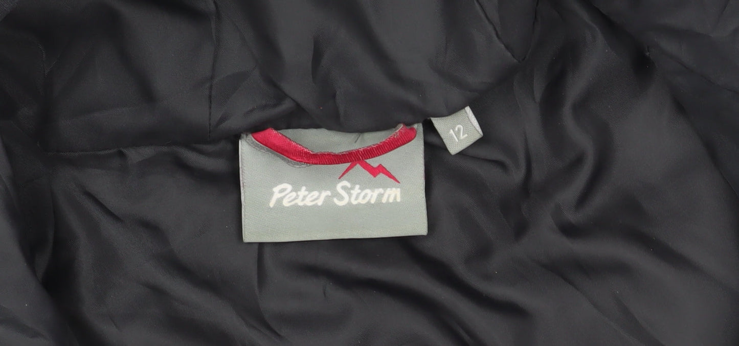Peter Storm Women's Black Puffer Jacket Size 12 Hooded