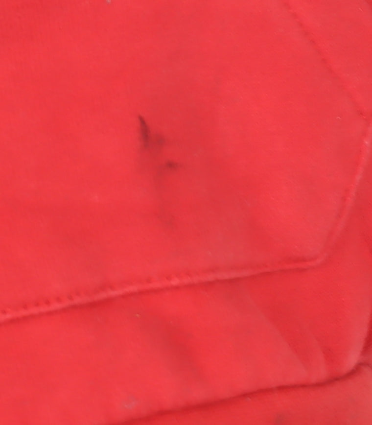 Additional view of Timberland boys’ red full zip hoodie, size 14, years, logo accent