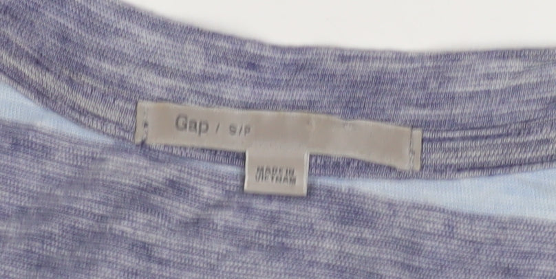 Gap Women’s Blue Striped V-Neck T-Shirt, Size S