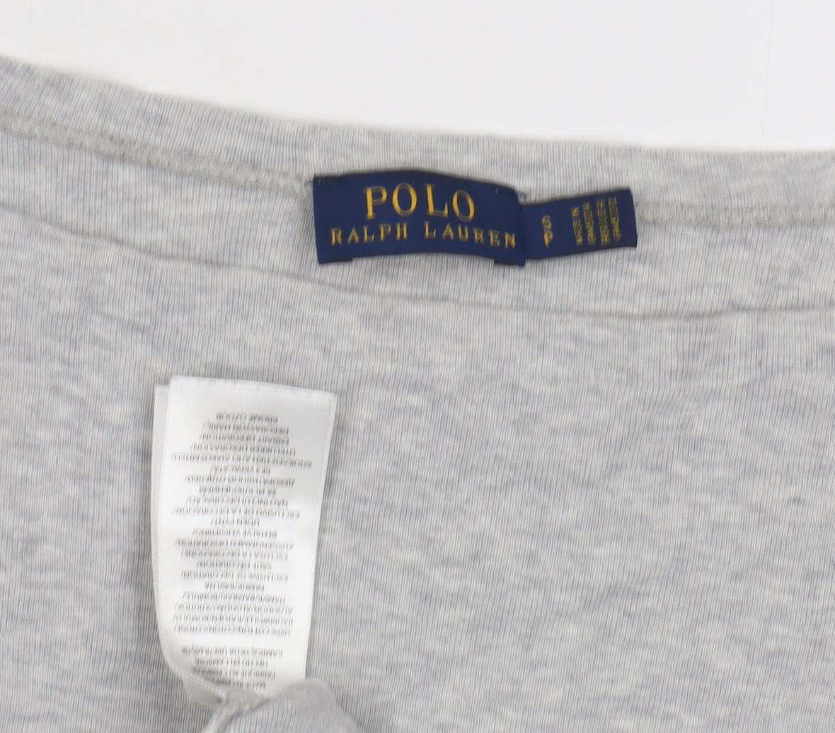 Ralph Lauren Women's Grey Striped T-Shirt, Size 8
