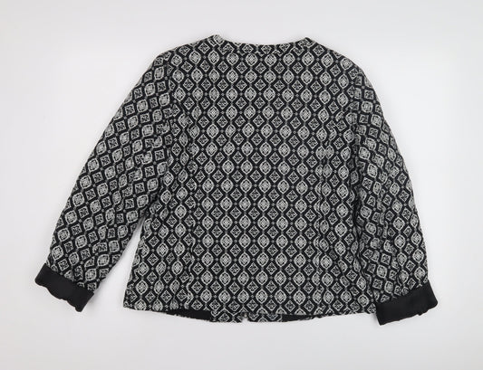 BHS Women's Black Argyle Jacket, Size 14, Cotton