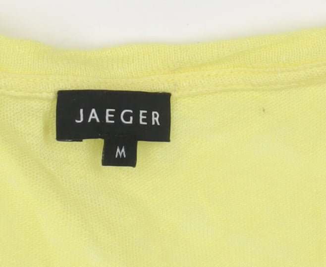 Jaeger Women's Yellow M Basic Cotton-Linen T-Shirt