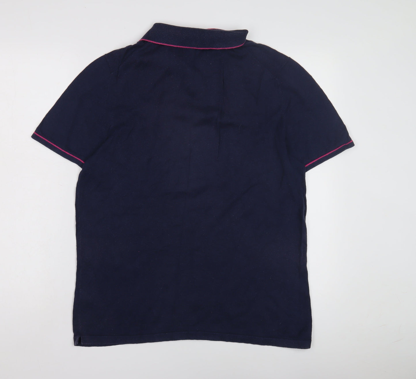Boden Women's Blue Polo Shirt, L, Short Sleeve Jersey